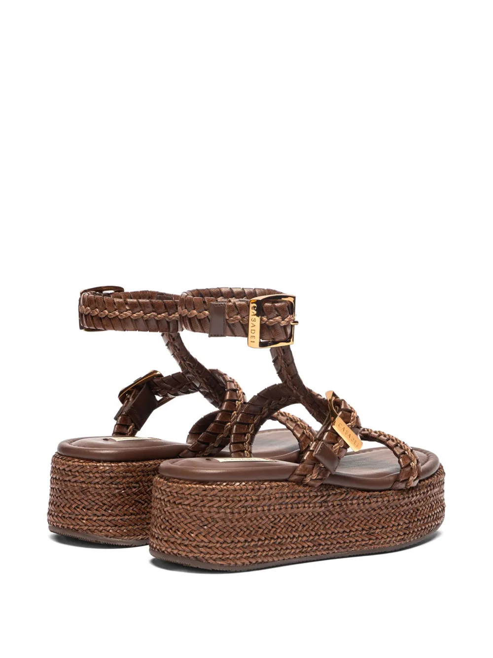 Casadei braided-strap heeled sandals Brown