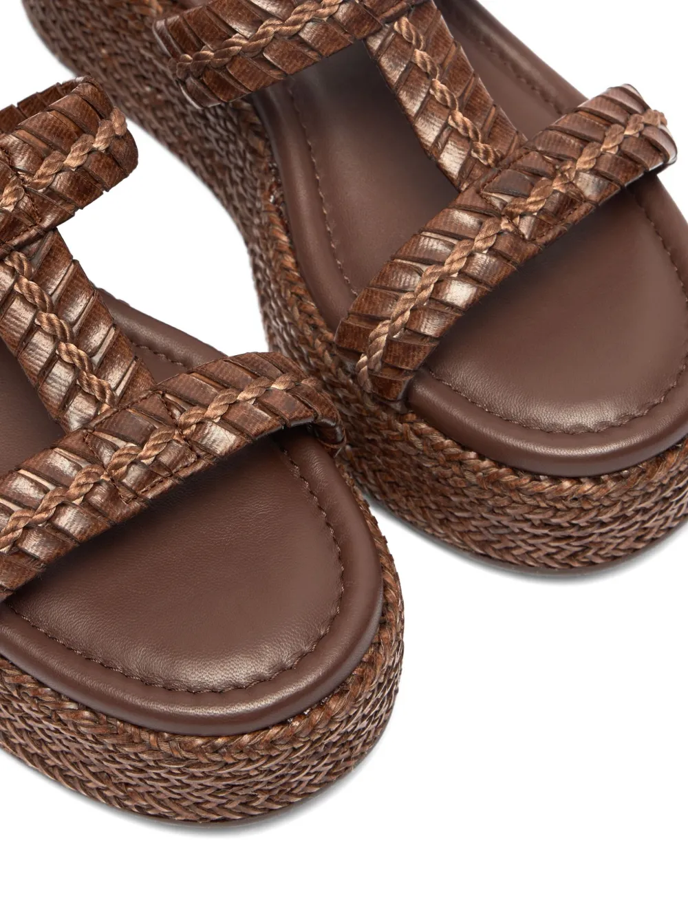 Casadei braided-strap heeled sandals Brown