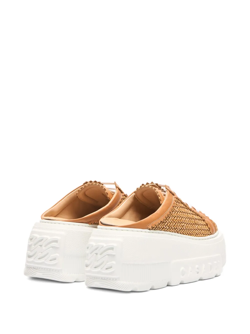 Casadei Nexus geweven sneakers met plateauzool Bruin