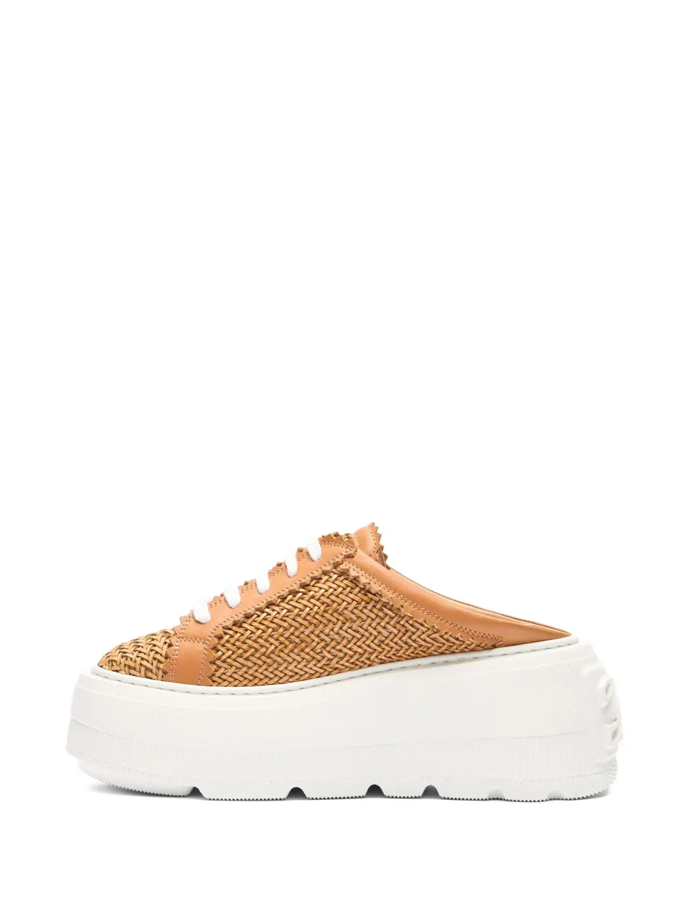 Casadei Nexus geweven sneakers met plateauzool Bruin