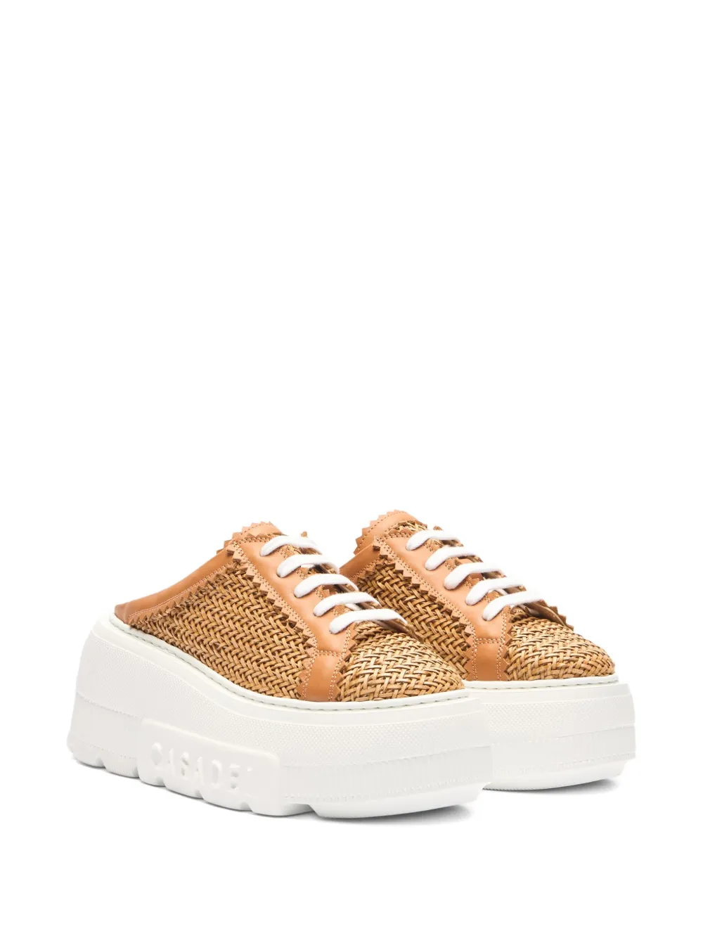 Casadei Nexus geweven sneakers met plateauzool Bruin
