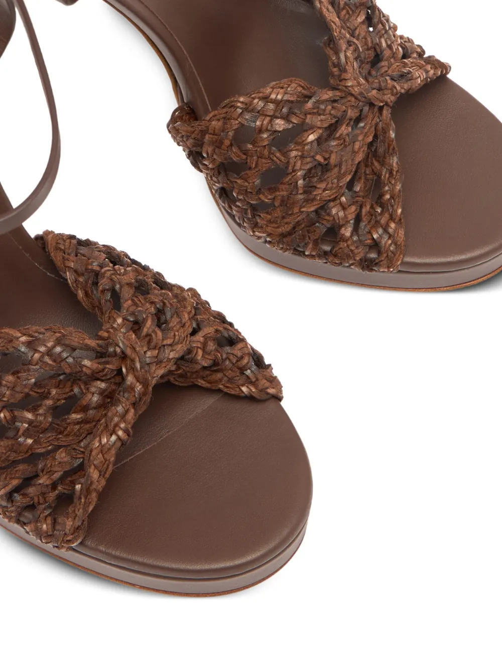 Casadei 100mm woven heeled sandals Brown