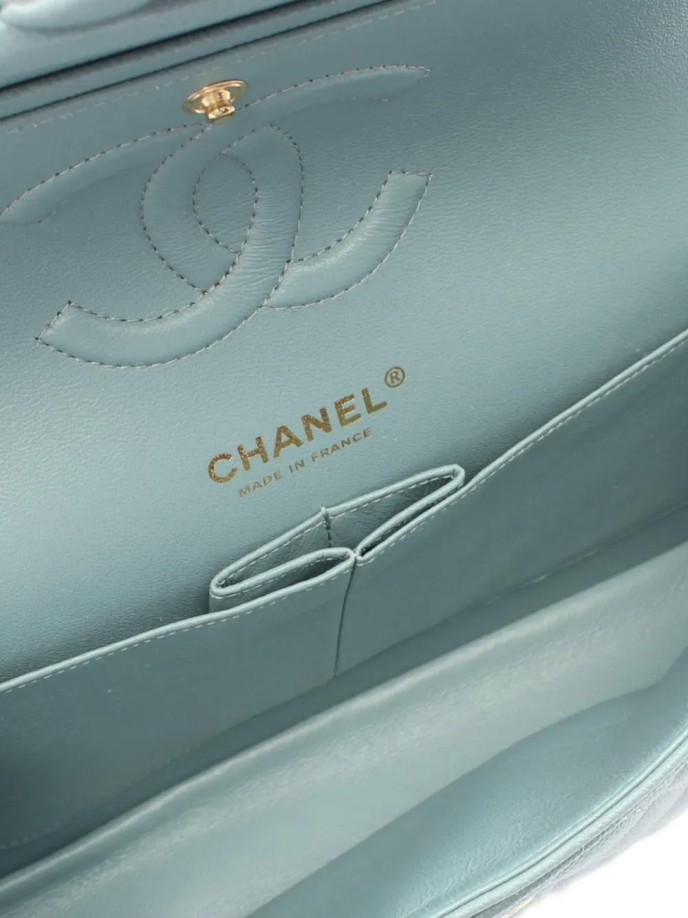 Pre-owned Chanel 2018 Double Flap Shoulder Bag In Blue