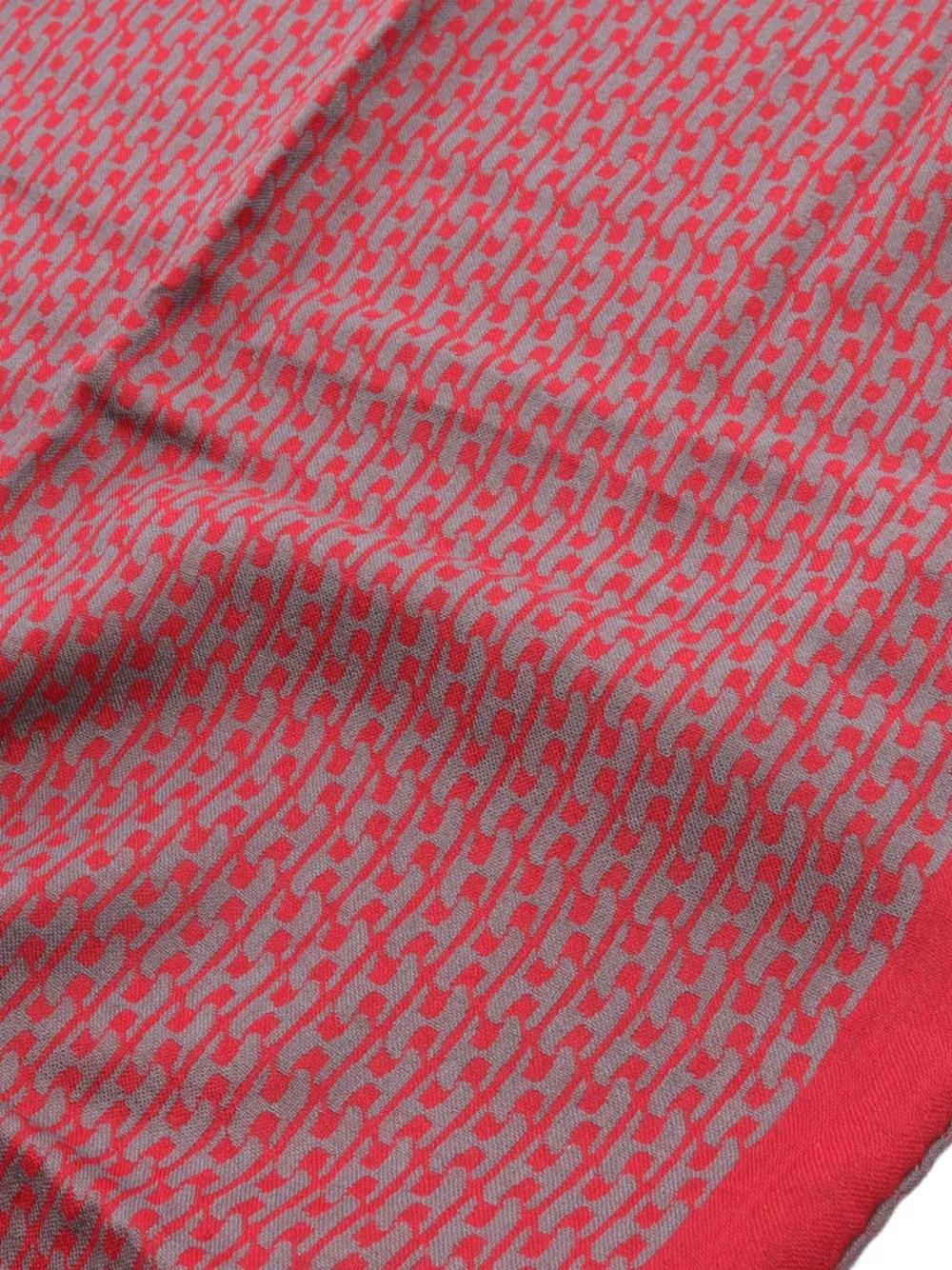 Pre-owned Hermes 2010s H-logo Scarf In Grey