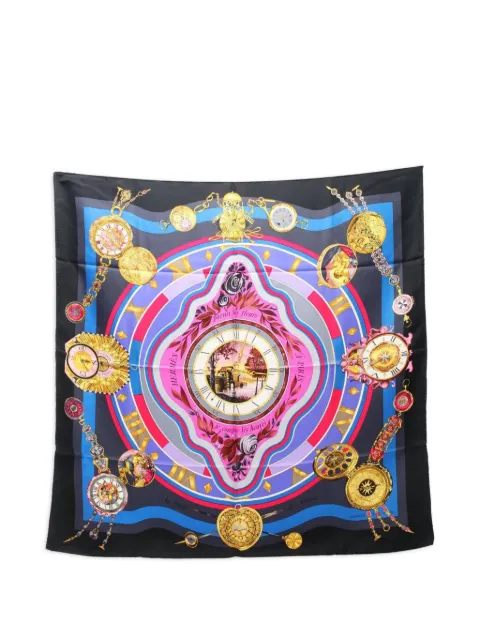 Hermès Pre-Owned mascada Carres Parmi Les Fleurs Je Compte Les Heures 2010