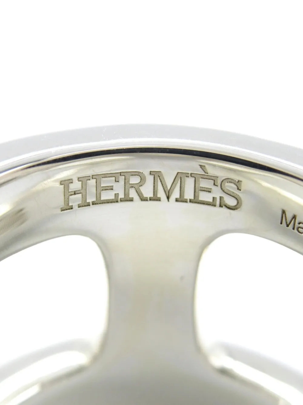 Pre-owned Hermes 2010s Osmose Ring In Silver