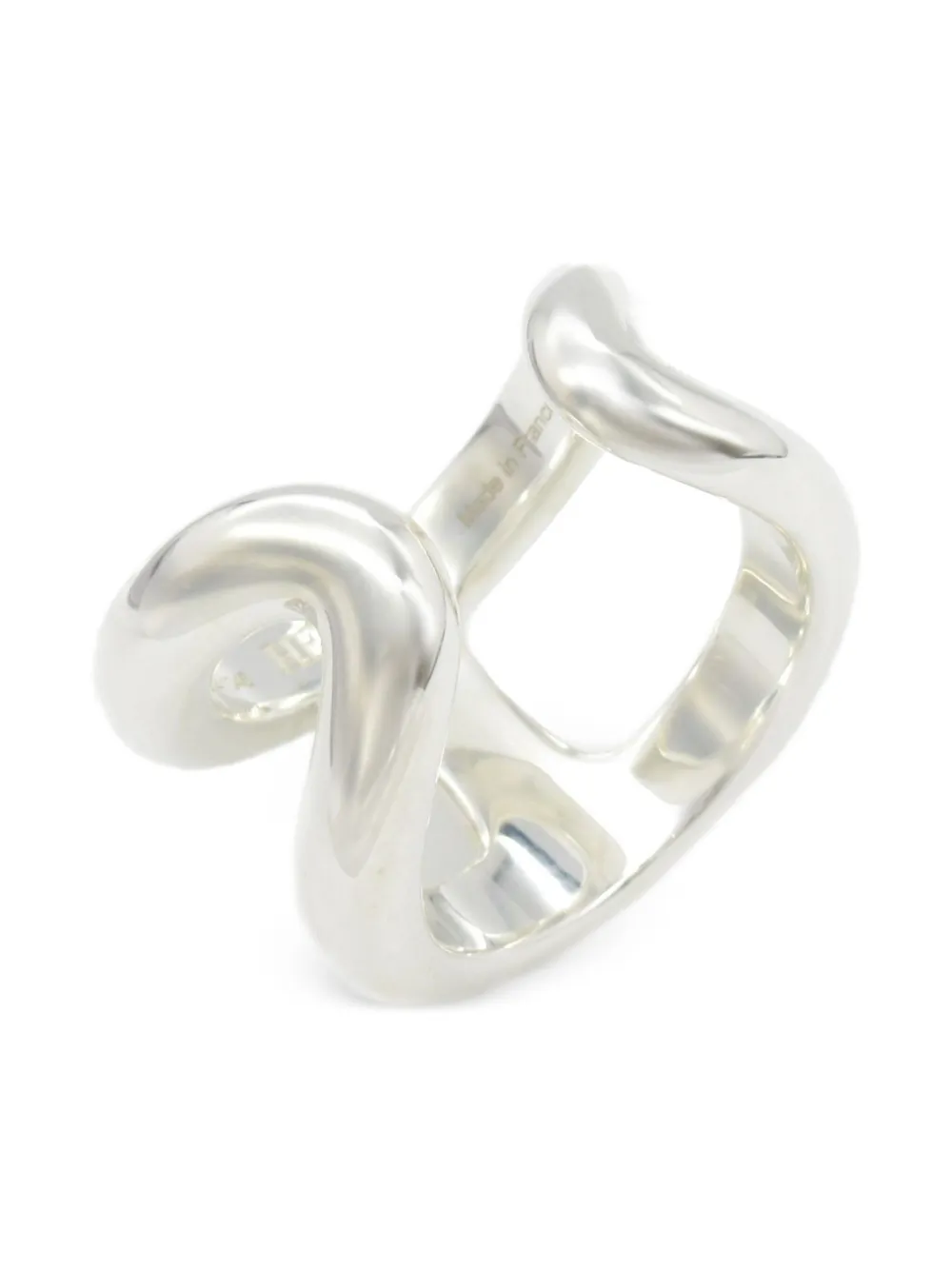 Pre-owned Hermes 2010s Osmose Ring In Silver