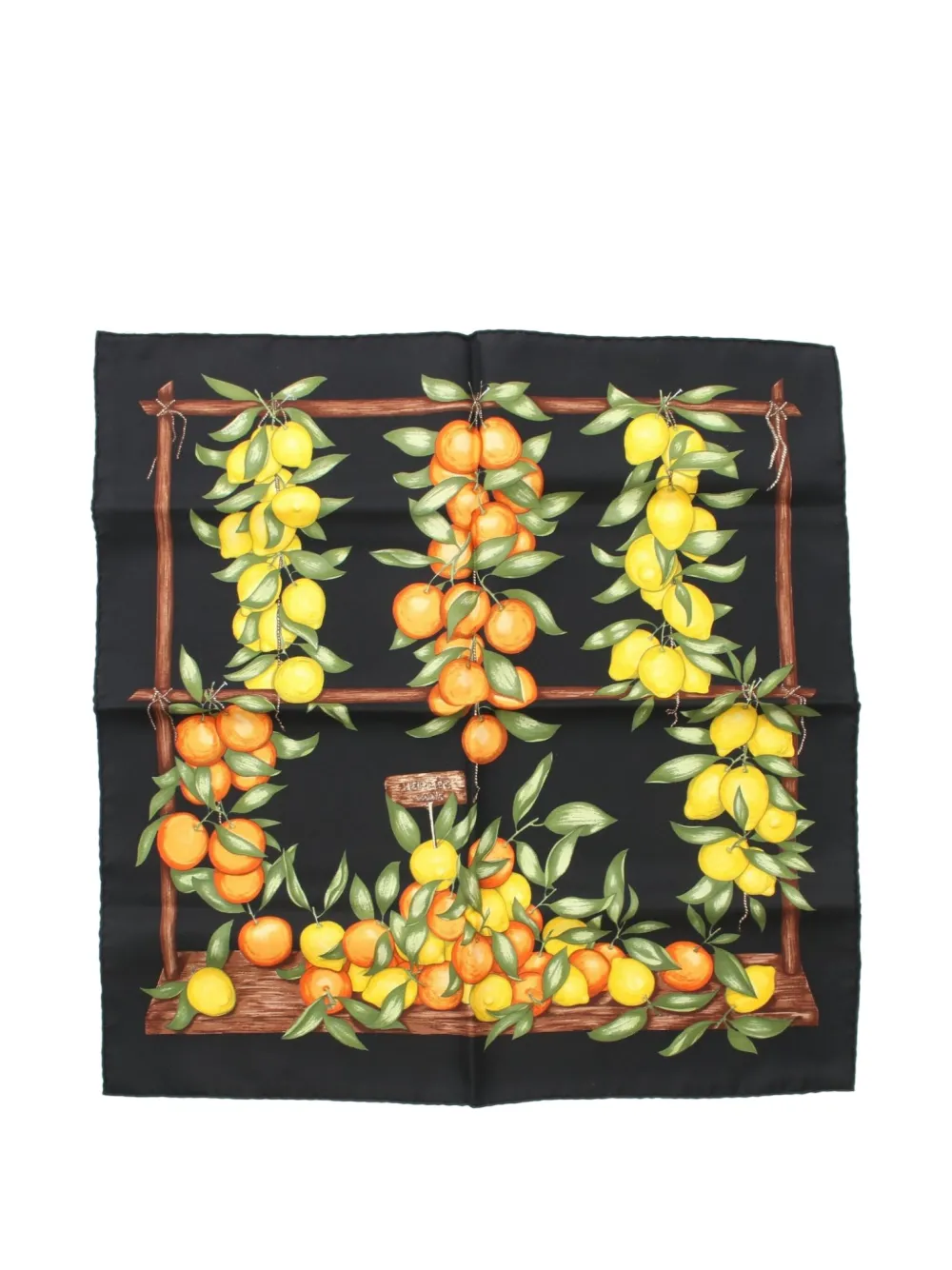 Hermès Pre-Owned 2010 fuit-print scarf | Black | Image 1