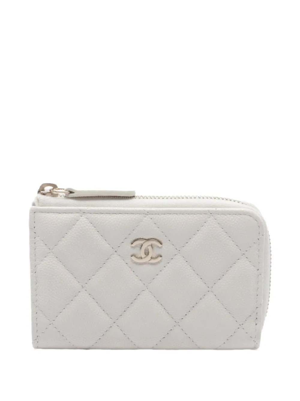 CHANEL Pre-Owned 2021 diamond quilting wallet | White | Image 1