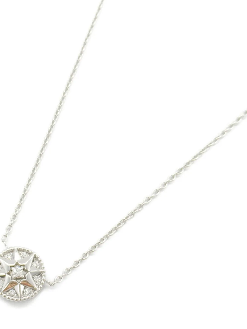 Christian Dior Pre-Owned 2010s 18K white gold Rose Des Vents diamond necklace | Image 2