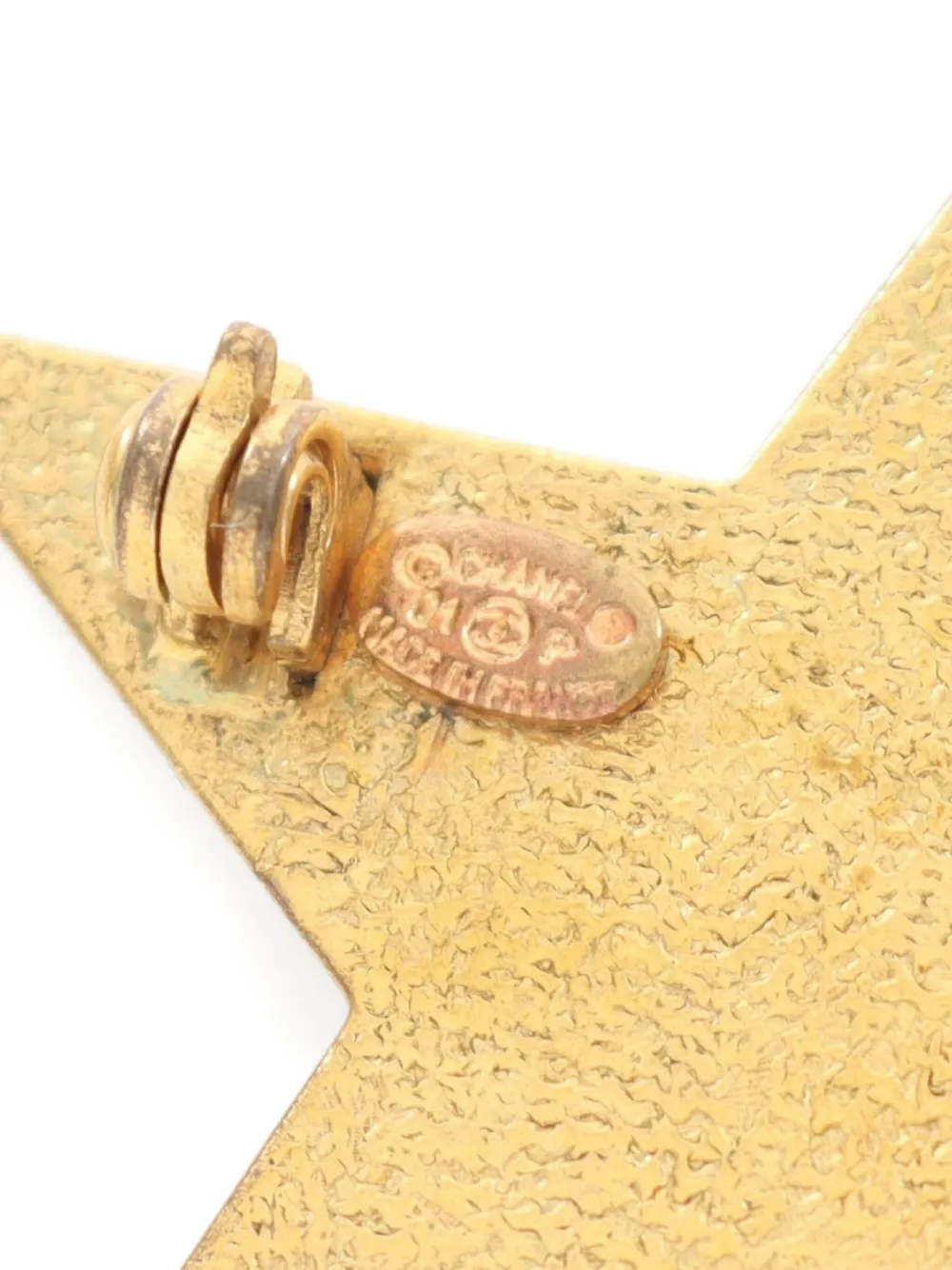 Pre-owned Chanel 1986-1988 Cc Star Brooch In 金色