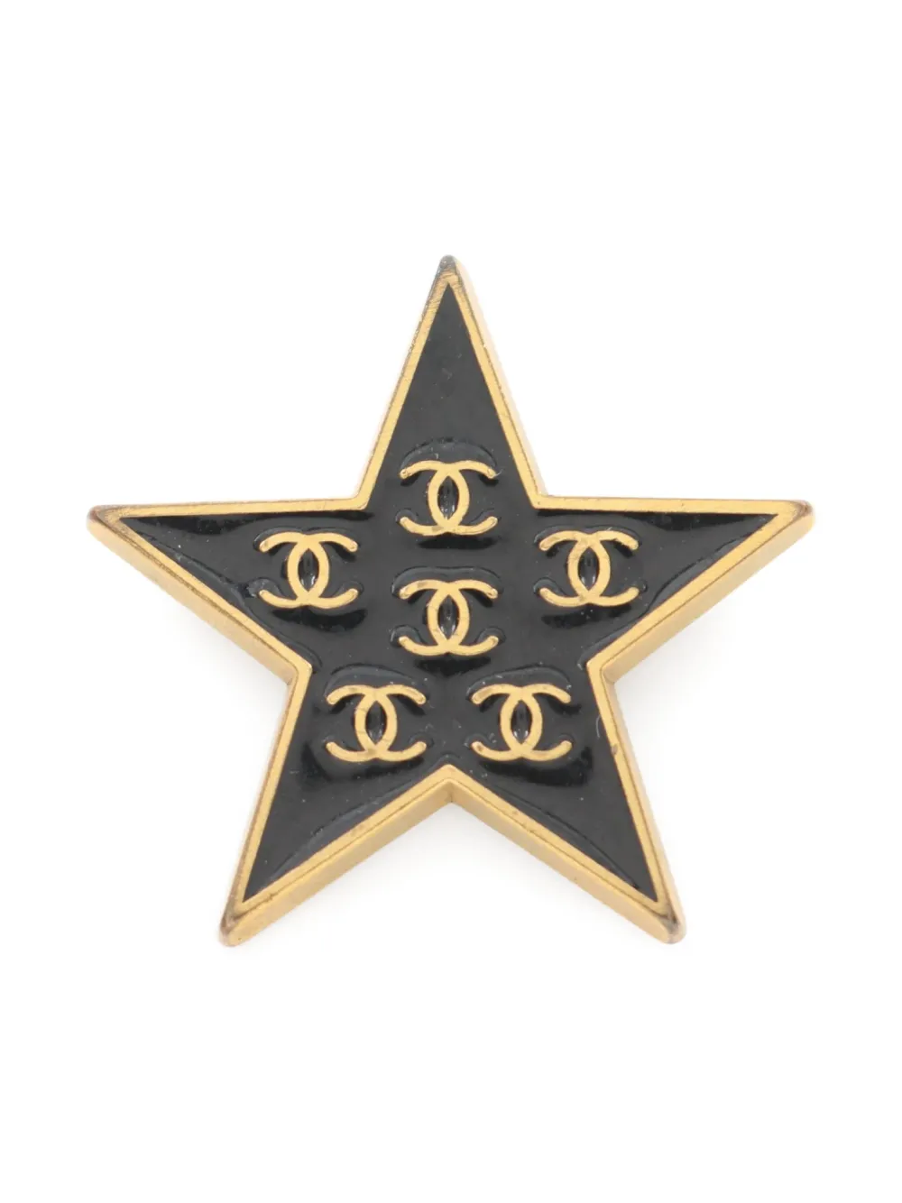 CHANEL Pre-Owned 1986-1988 ココマーク スター ブローチ - ゴールドトーン CHANEL Pre-Owned 1986-1988 ココマーク スター ブローチ - ゴールドトーン