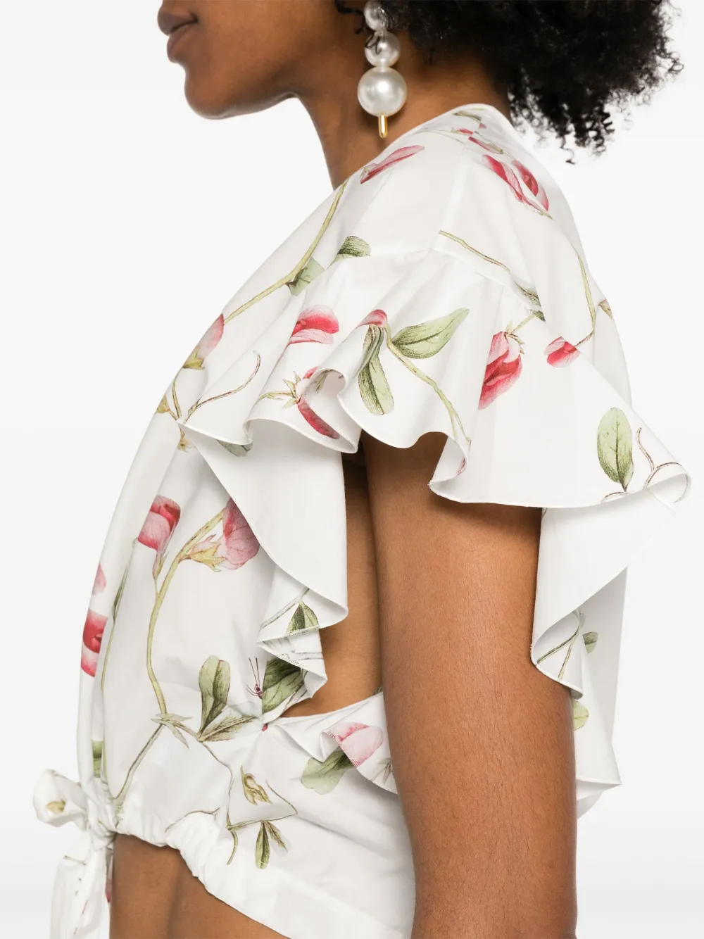 Giambattista Valli Top met bloemenprint Wit