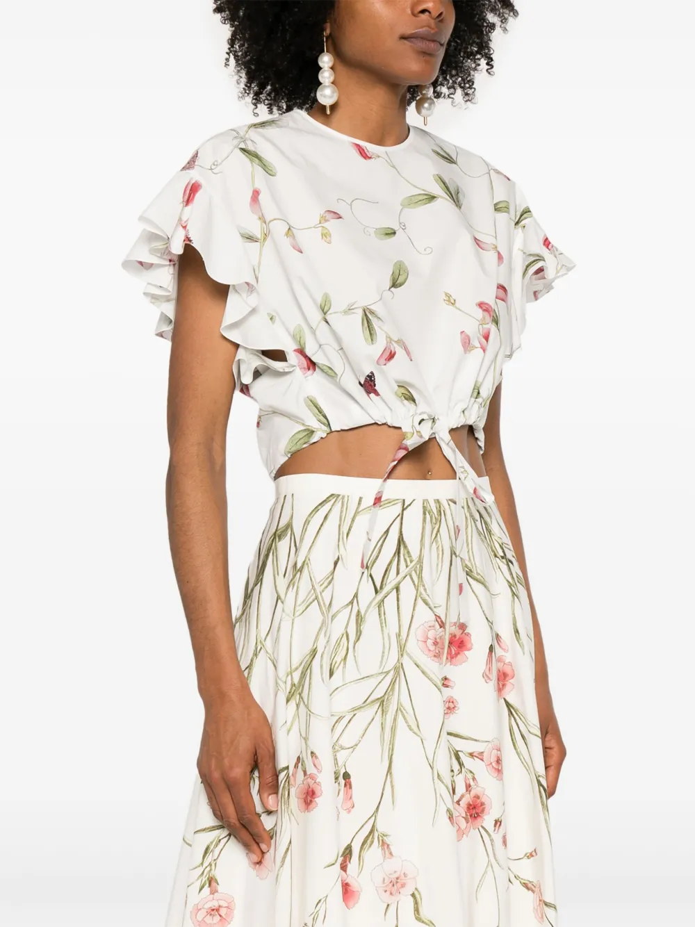 Giambattista Valli Top met bloemenprint Wit