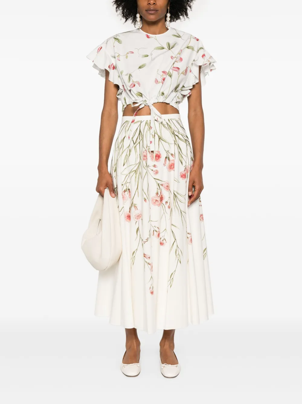 Giambattista Valli Top met bloemenprint Wit