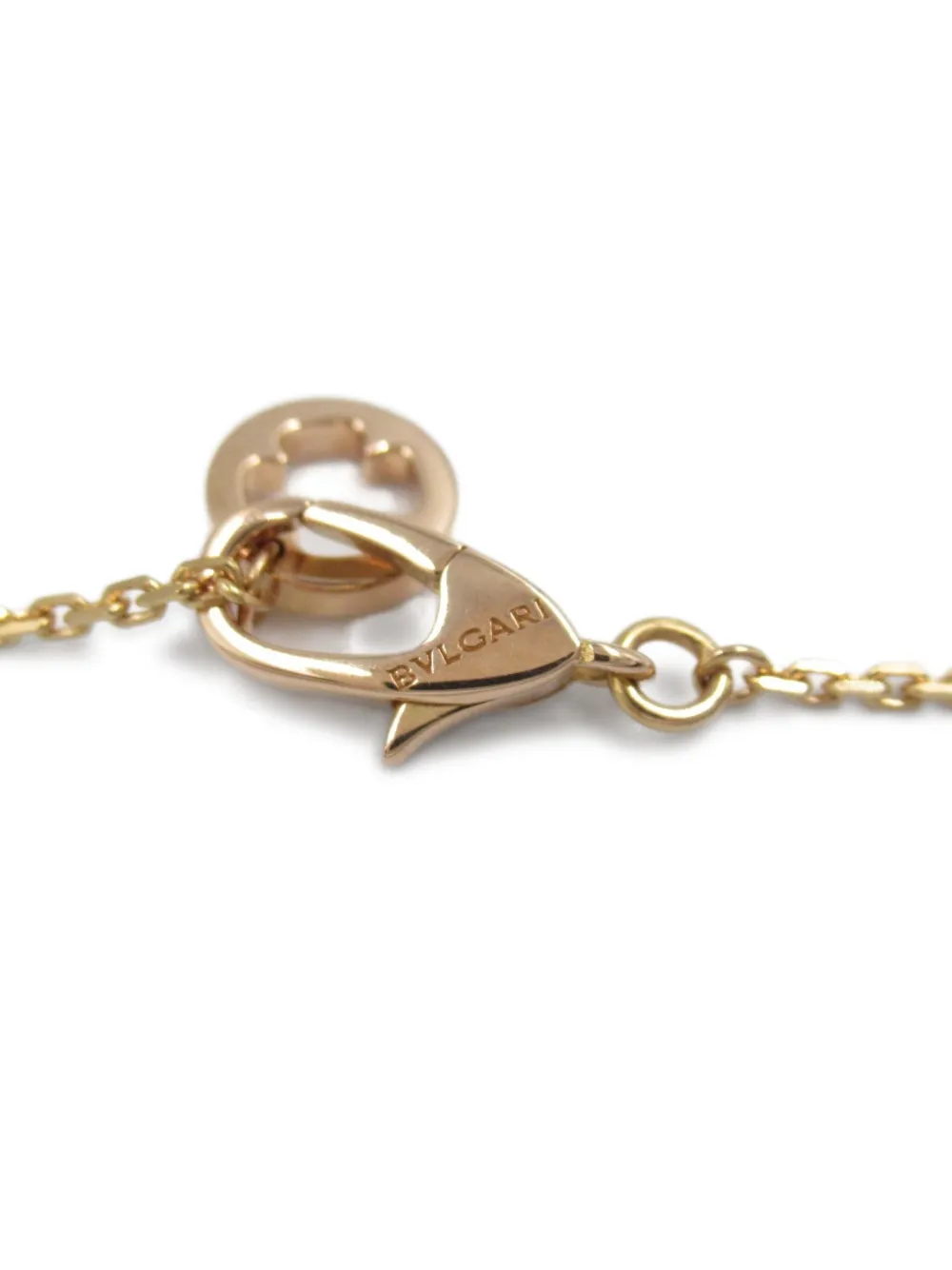 Pre-owned Bvlgari 2010s 18k Rose Gold Fiorever Diamond Necklace In 金色
