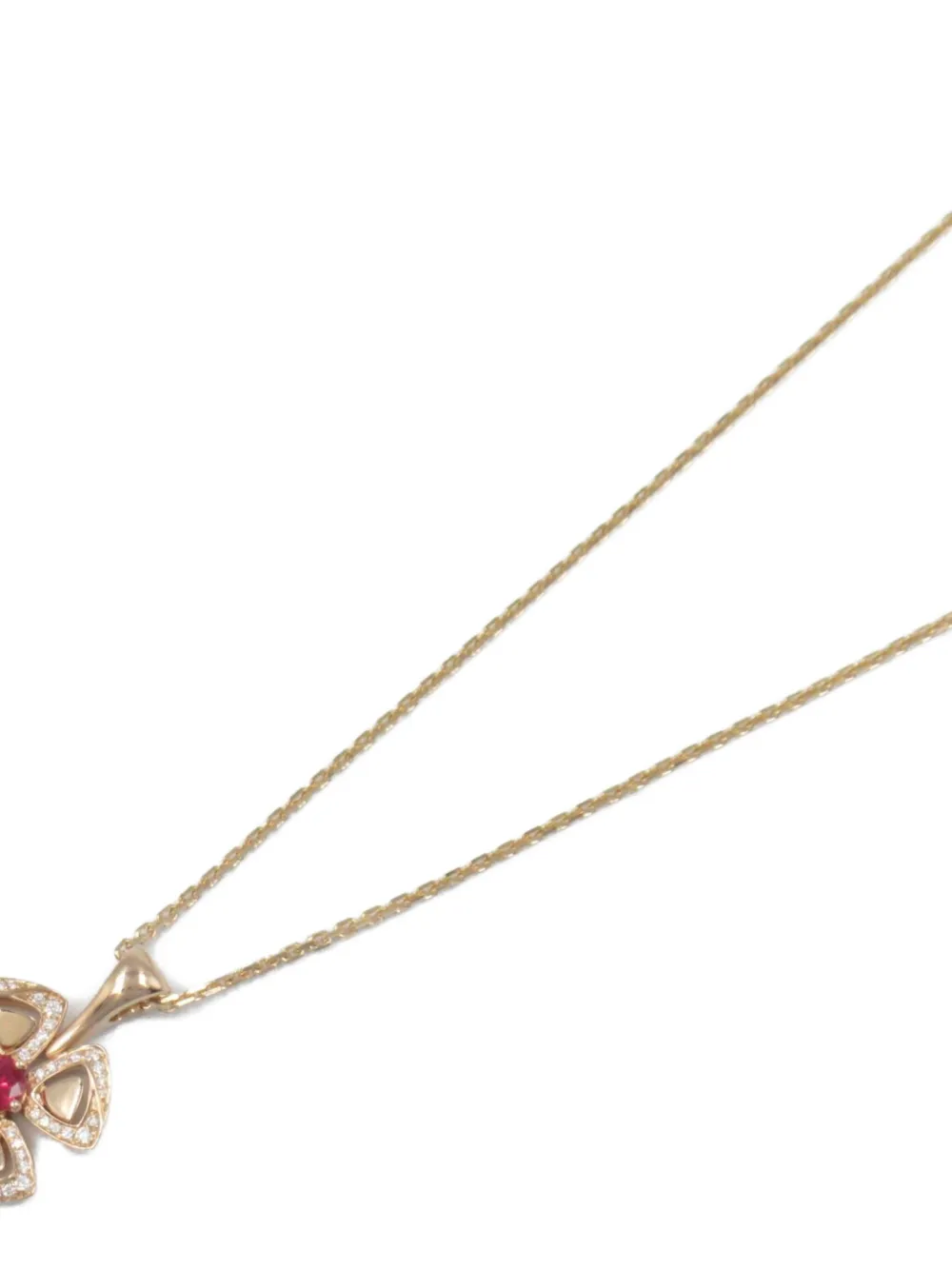 Pre-owned Bvlgari 2010s 18k Rose Gold Fiorever Diamond Necklace In 金色