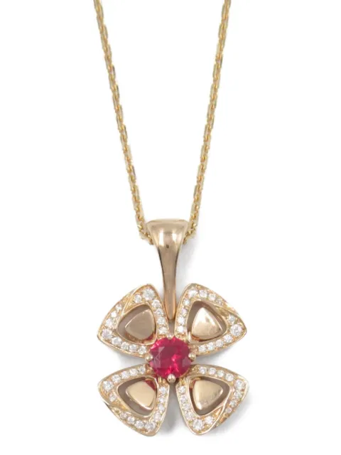 Bvlgari Pre-Owned 2010s 18K rose gold Fiorever diamond necklace