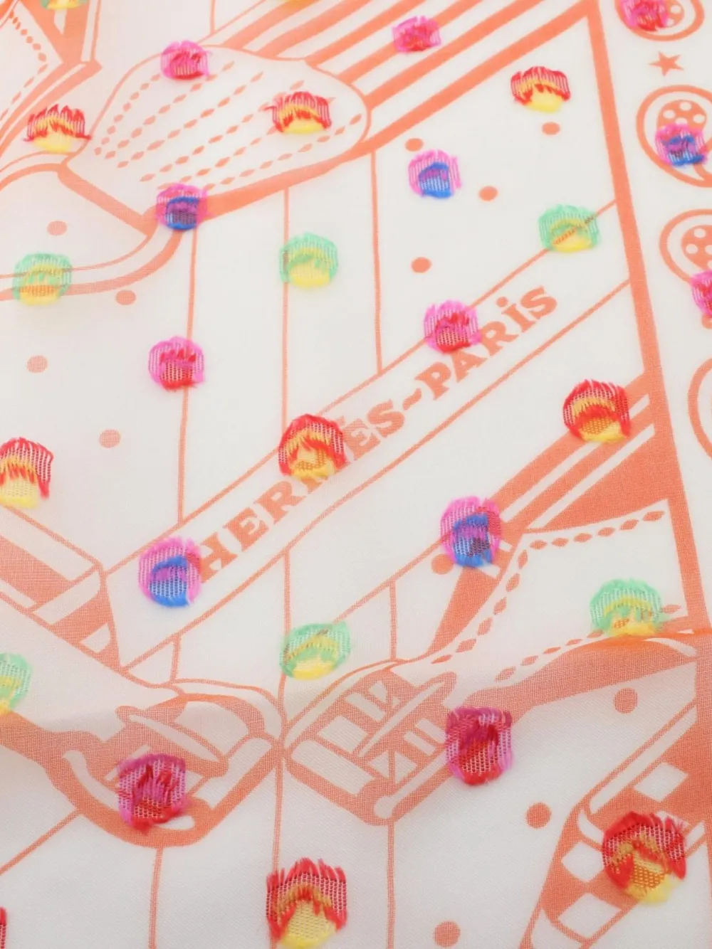 Pre-owned Hermes 10's Carre Sangles En Zigzag Scarf In White