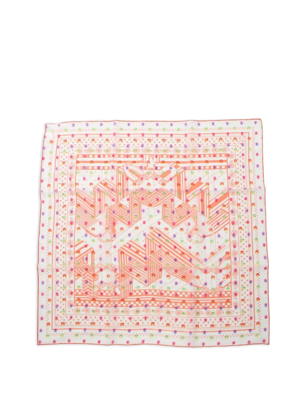 Hermès Pre-Owned 10's Carre Sangles en Zigzag scarf | White | Image 1