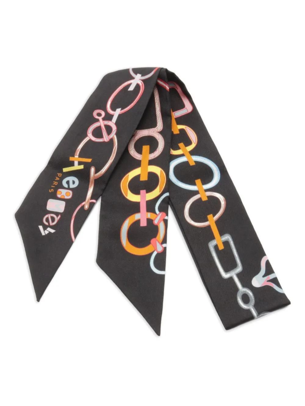 Hermès Pre-Owned 2010 Do Re Boucles twilly scarf | Black | Image 1