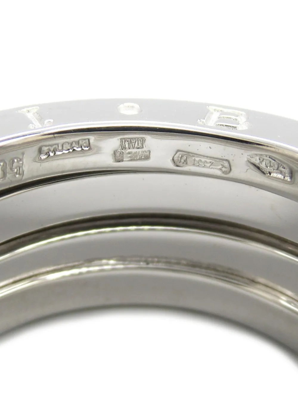 Pre-owned Bvlgari 2010s 18k White Gold B-zero1 Ring In Silver
