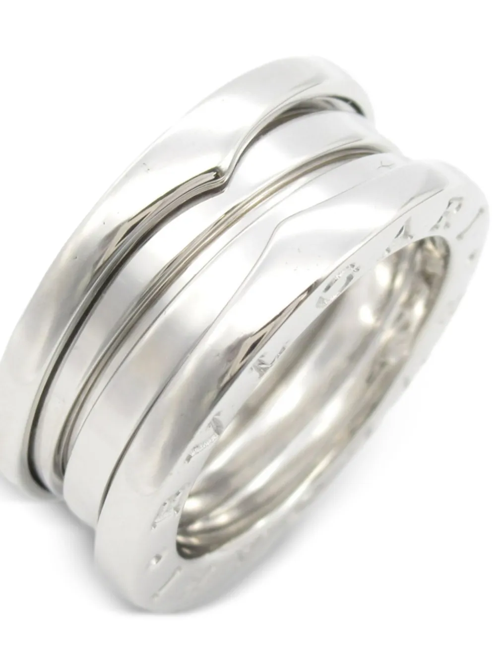 Pre-owned Bvlgari 2010s 18k White Gold B-zero1 Ring In Silver