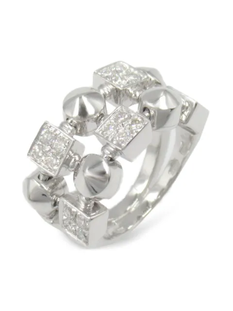 Bvlgari Pre-Owned 2010s 18K white gold Lucia diamond ring