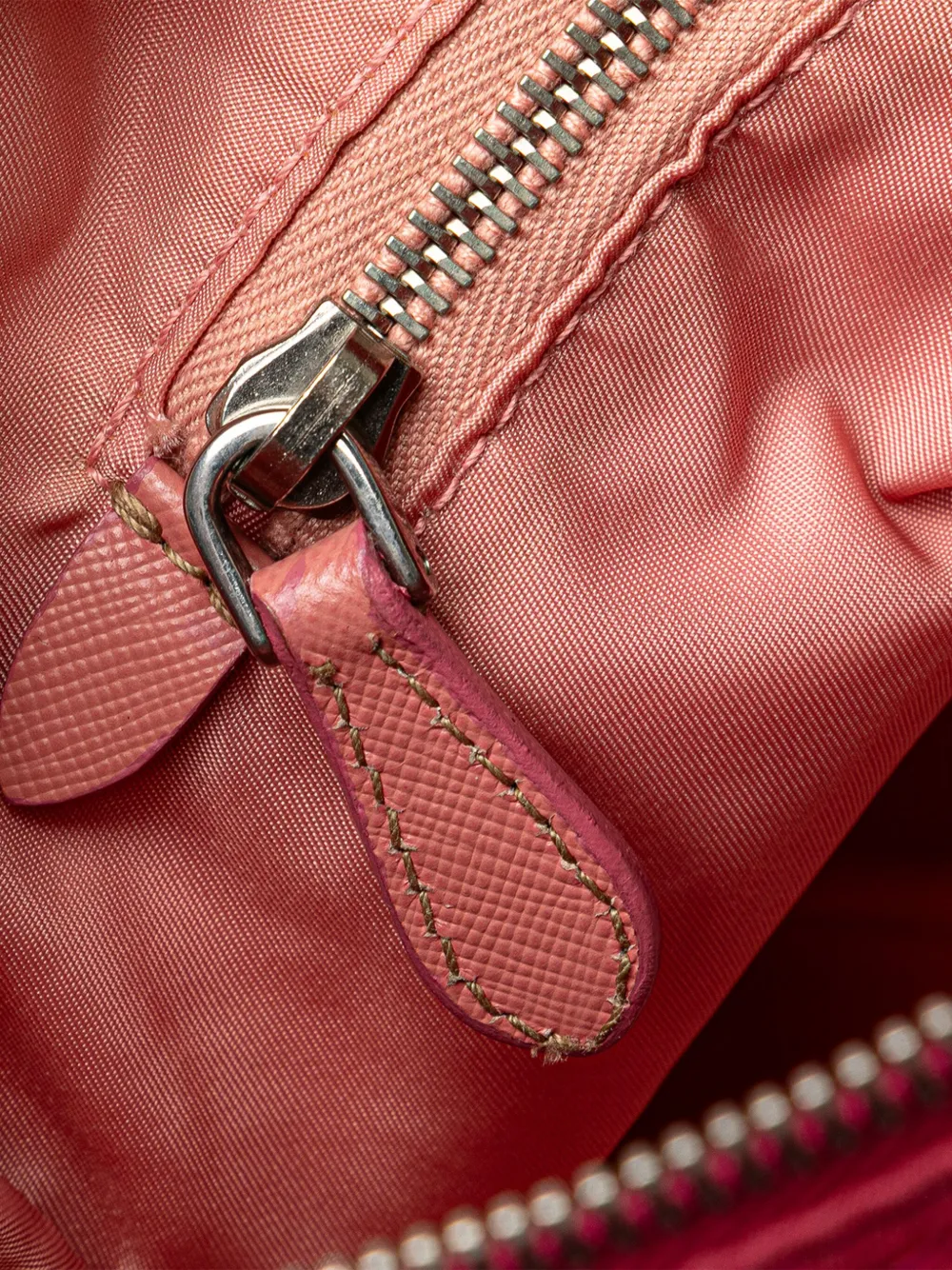 Pre-owned Prada 2013-2024 Saffiano Trimmed Tessuto Zip Top Crossbody Bag In Red