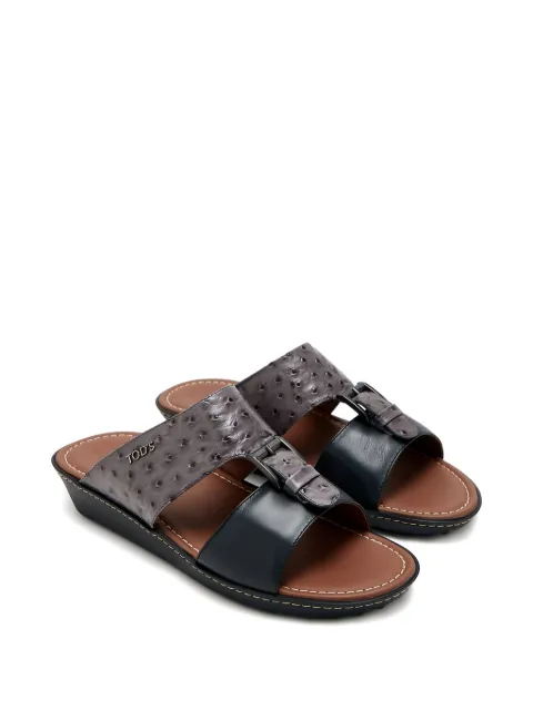Tod's ostrich-effect leather sandals