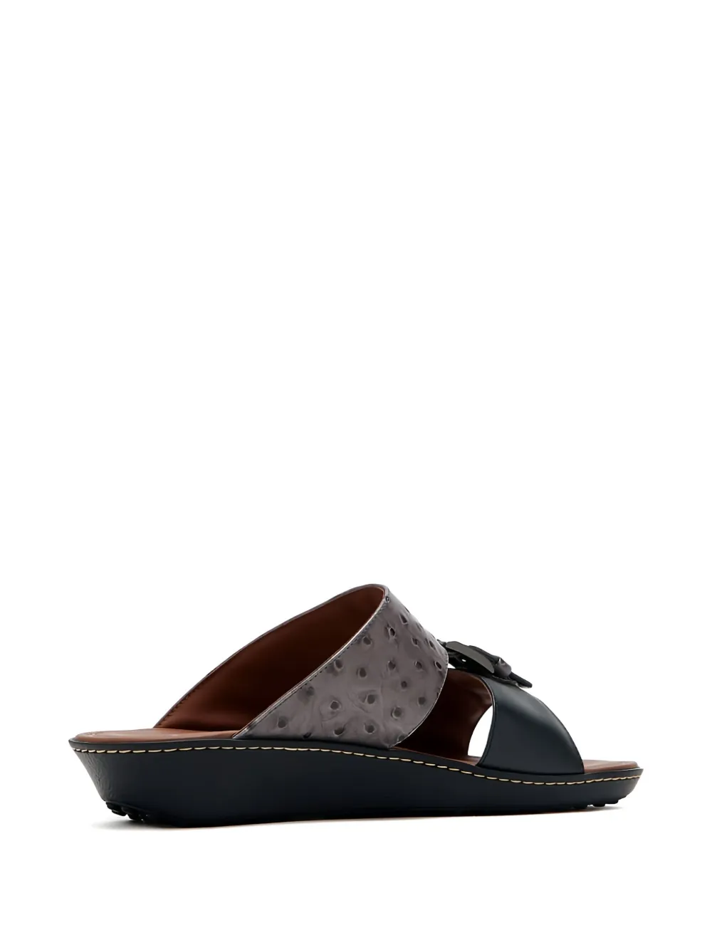 Tod's ostrich-effect leather sandals Black