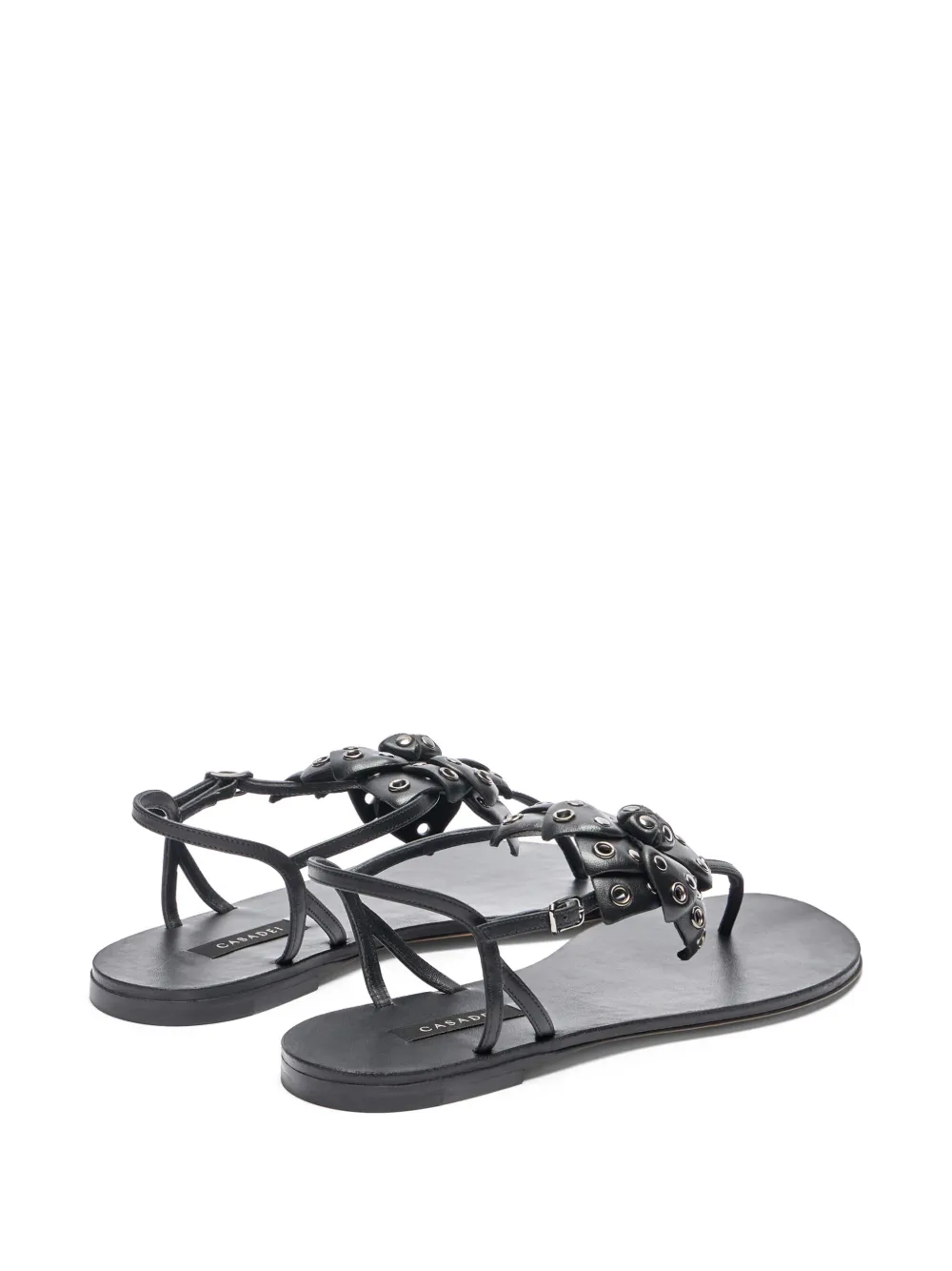 Casadei stud-embellished flat sandals Black