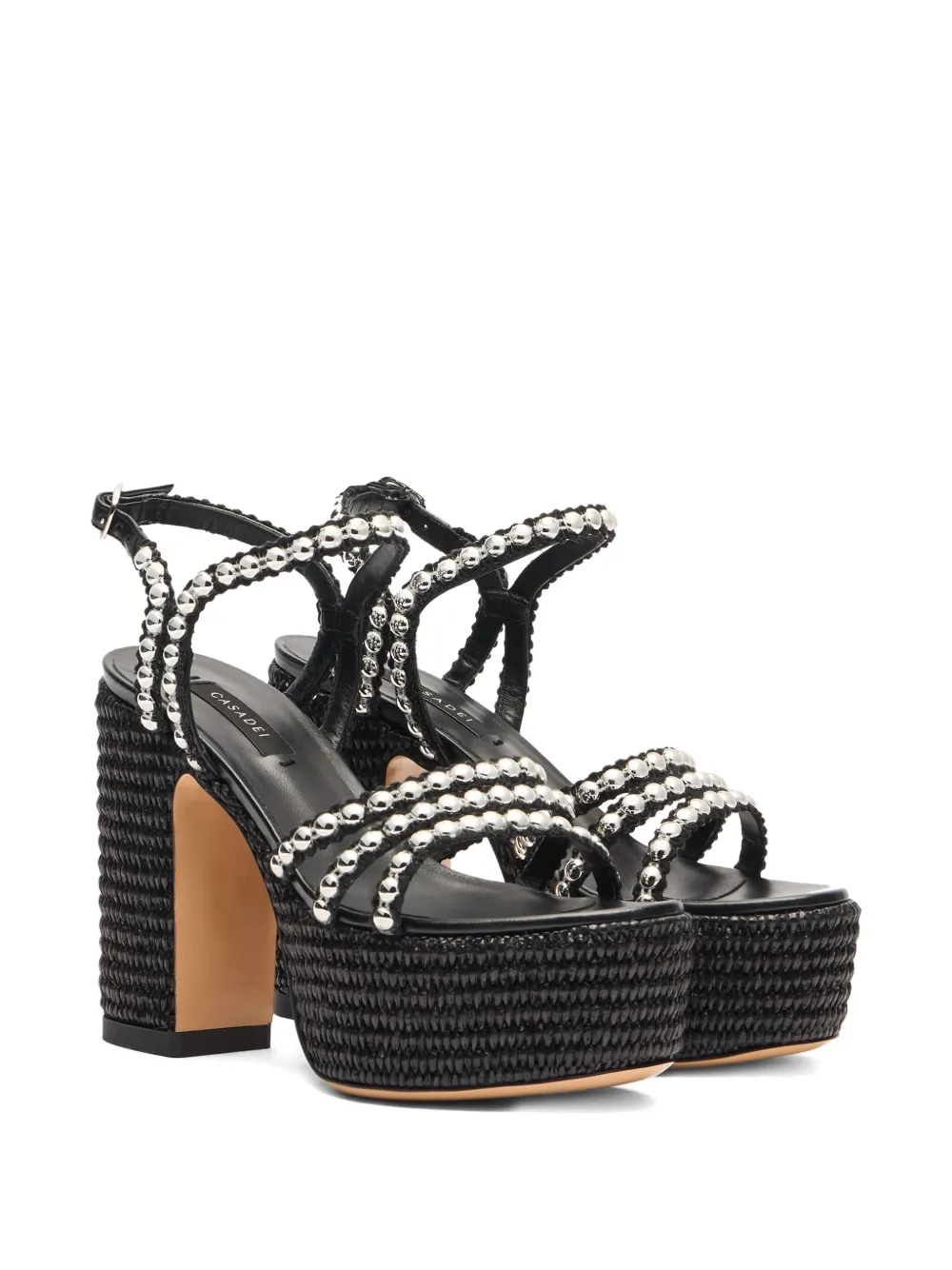 Casadei 120mm Isa Studsway Sandals In Black