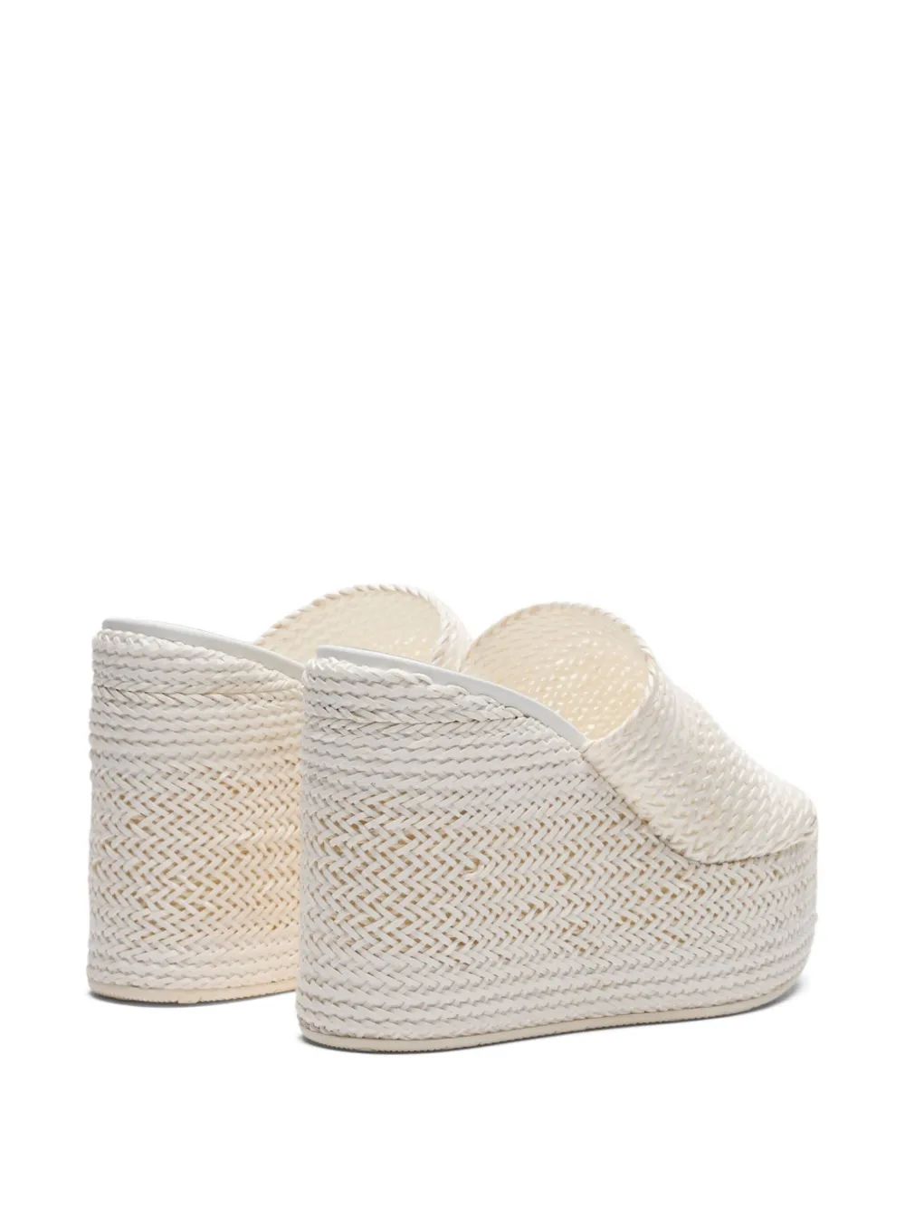 Casadei 80 mm geweven muiltjes met hak Wit