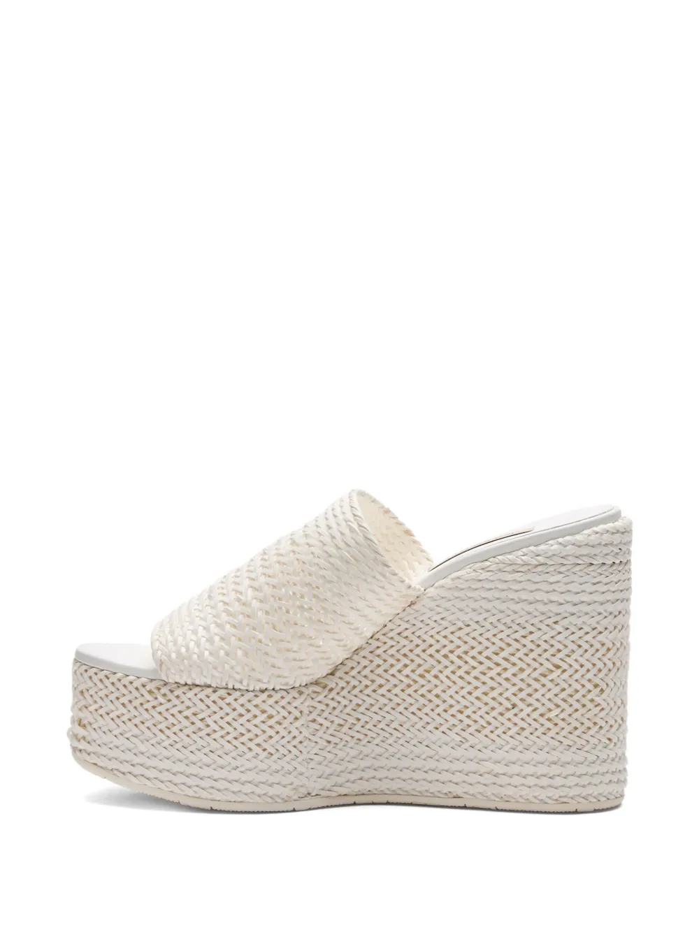 Casadei 80 mm geweven muiltjes met hak Wit