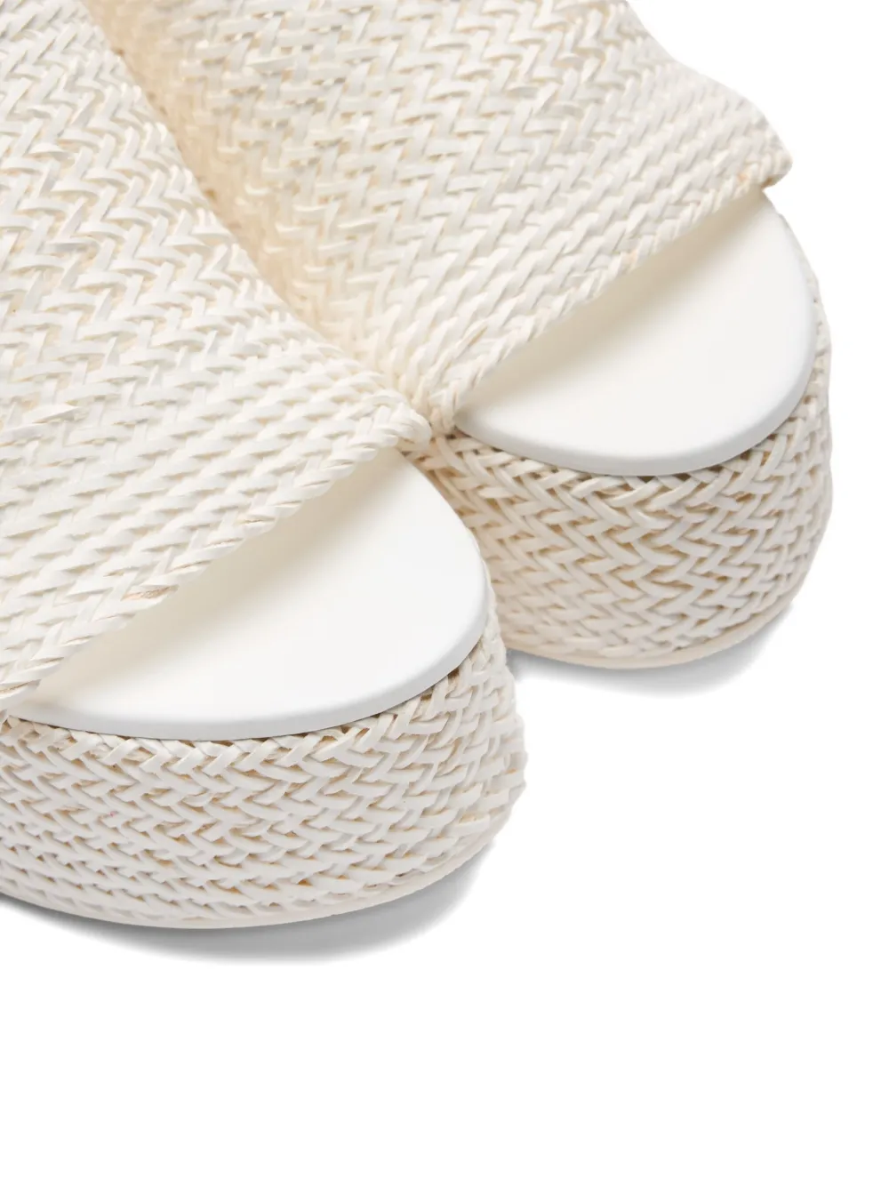 Casadei 80 mm geweven muiltjes met hak Wit