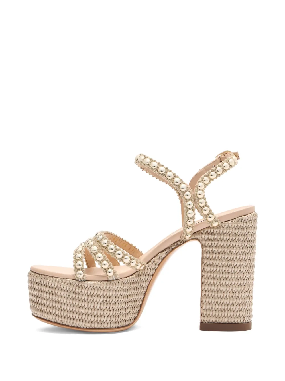 Casadei 120 mm Isa Studsway sandalen Beige