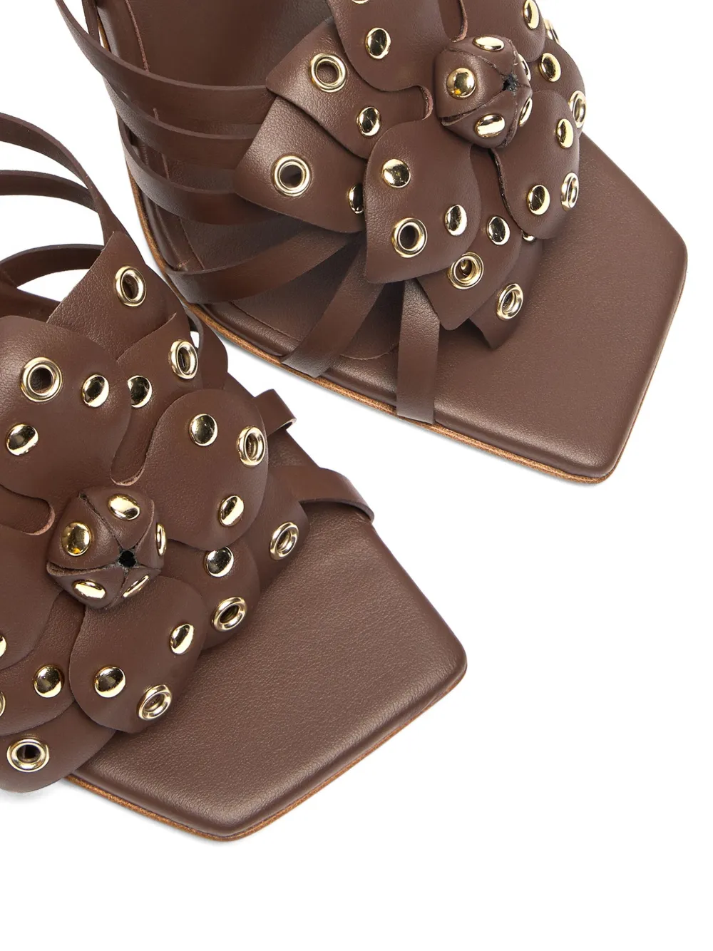 Casadei 100mm strapped heeled mules Brown
