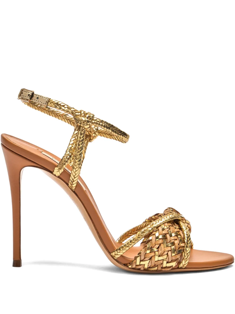 Casadei 100mm braided-strap heeled sandals Neutrals