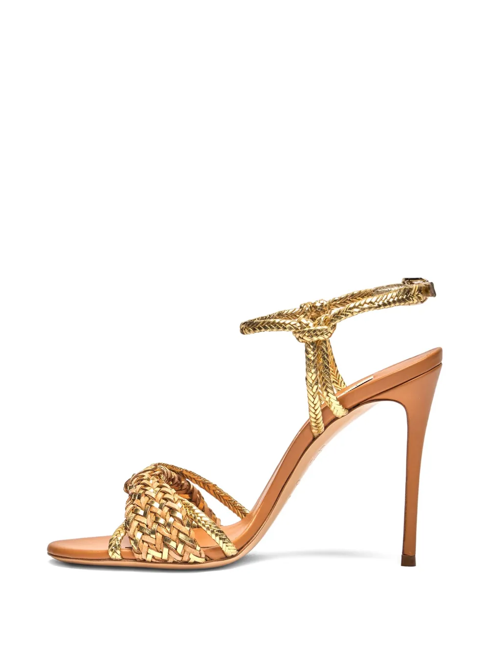 Casadei 100mm braided-strap heeled sandals Neutrals