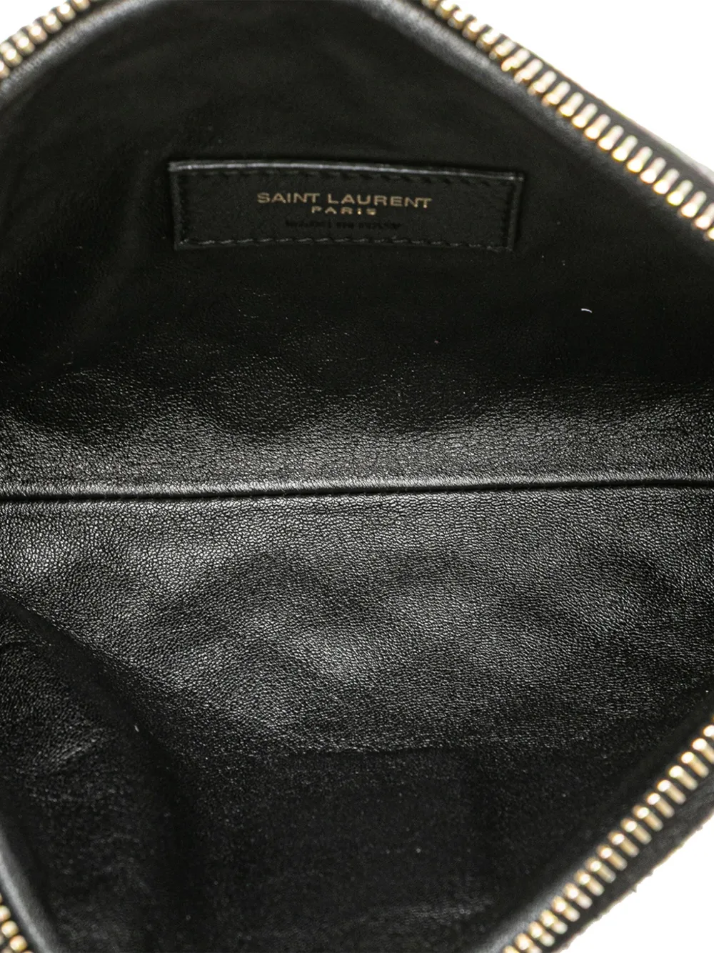 Pre-owned Saint Laurent 2013-2024 Mini Quilted Lambskin Gaby Crossbody Bag In Black