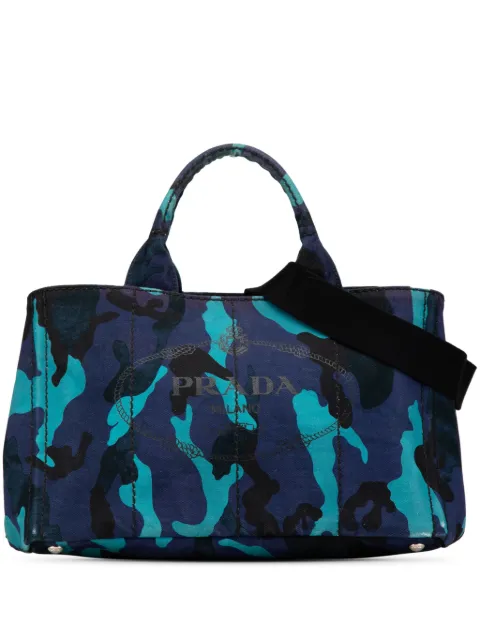 Prada Pre-Owned 2013-2024 Canvas Camouflage Canapa Logo satchel