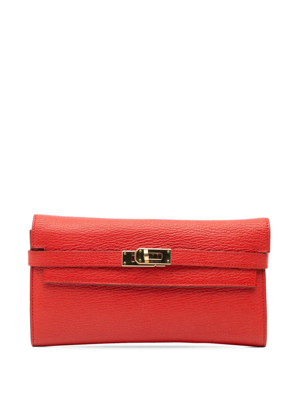 Hermès Pre-Owned 2016 シェーブル ミゾール ケリー ロングウォレット 長財布 - レッド Hermès Pre-Owned 2016 シェーブル ミゾール ケリー ロングウォレット 長財布 - レッド