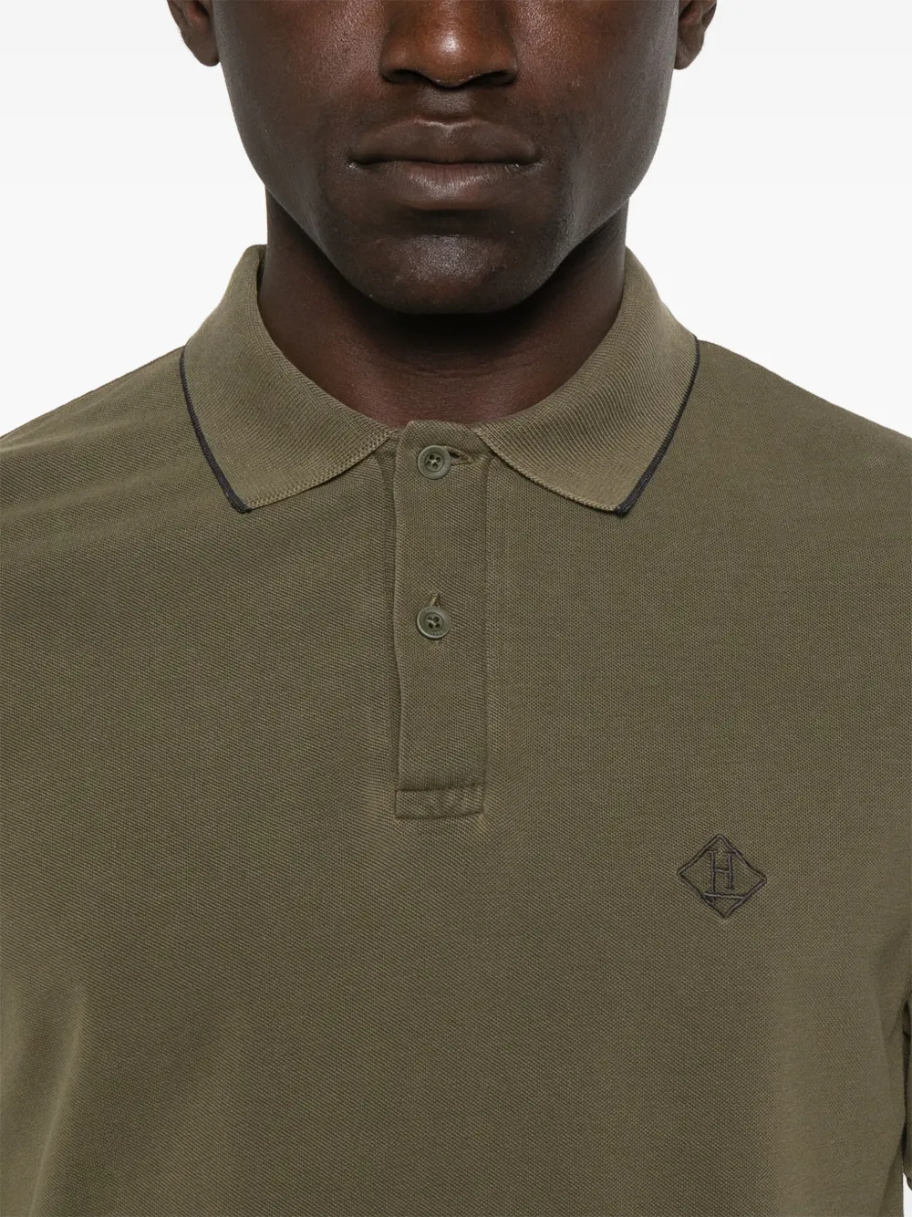 Herno Poloshirt met geborduurd logo Groen