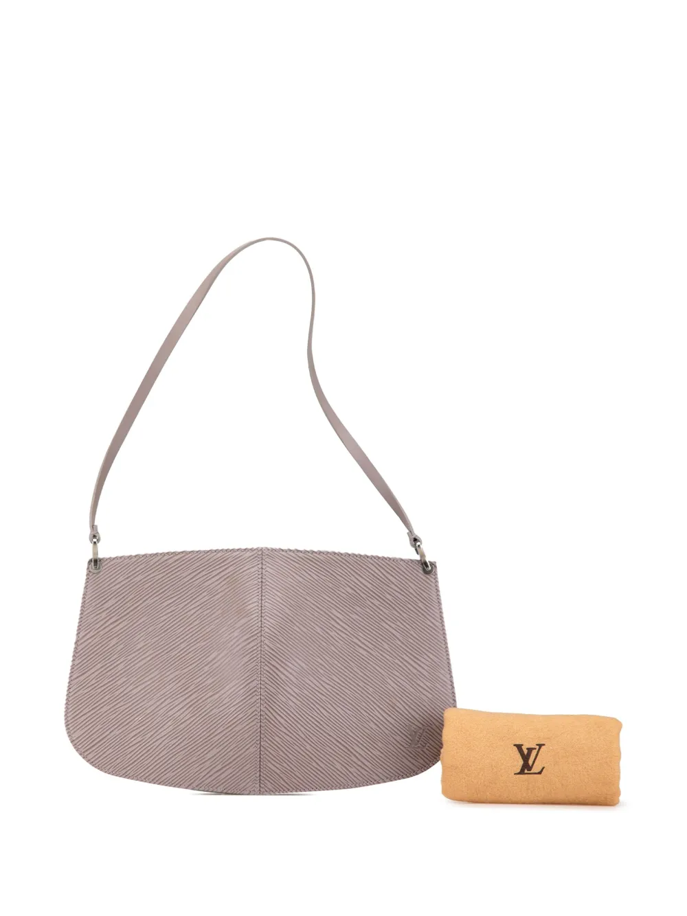 Pre-owned Louis Vuitton 2001 Epi Demi Lune Pochette Shoulder Bag In Purple