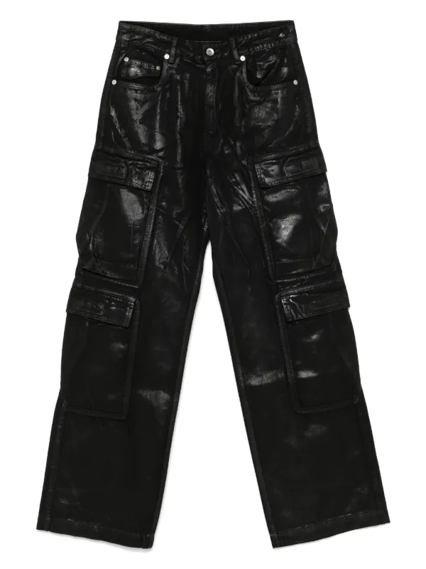 関税込*RICK OWENS DRKSHDW ダブルカーゴ ジーンズ Rick Owens DRKSHDW ダブルカーゴジーンズ | ブラック | FARFETCH JP