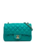 CHANEL Pre-Owned 2016-2017 Mini Rectangular Classic Lambskin Single Flap crossbody bag - Blue