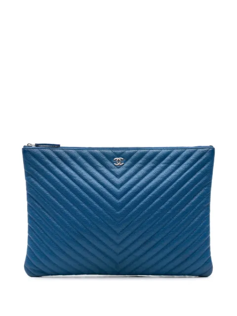 CHANEL Pre-Owned bolsa de mano Large CC Chevron Caviar O Case 2017-2018
