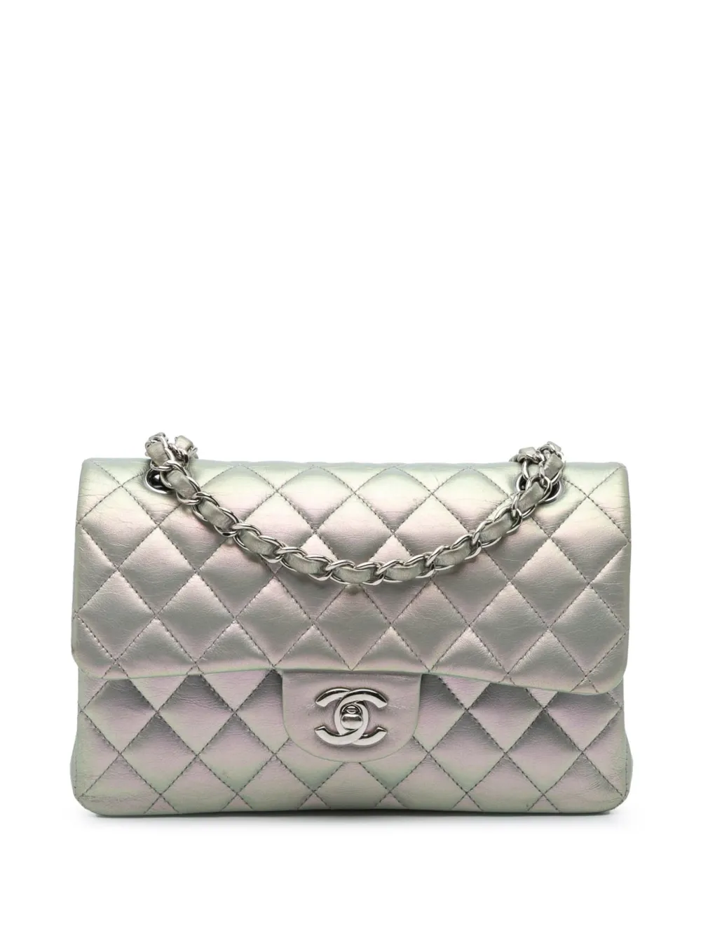 CHANEL Pre-Owned 2021-2024 スモール クラシック イリディセント ラムスキン ダブルフラップ ショルダーバッグ - CHANEL Pre-Owned 2021-2024 スモール クラシック イリディセント ラムスキン ダブルフラップ ショルダーバッグ -