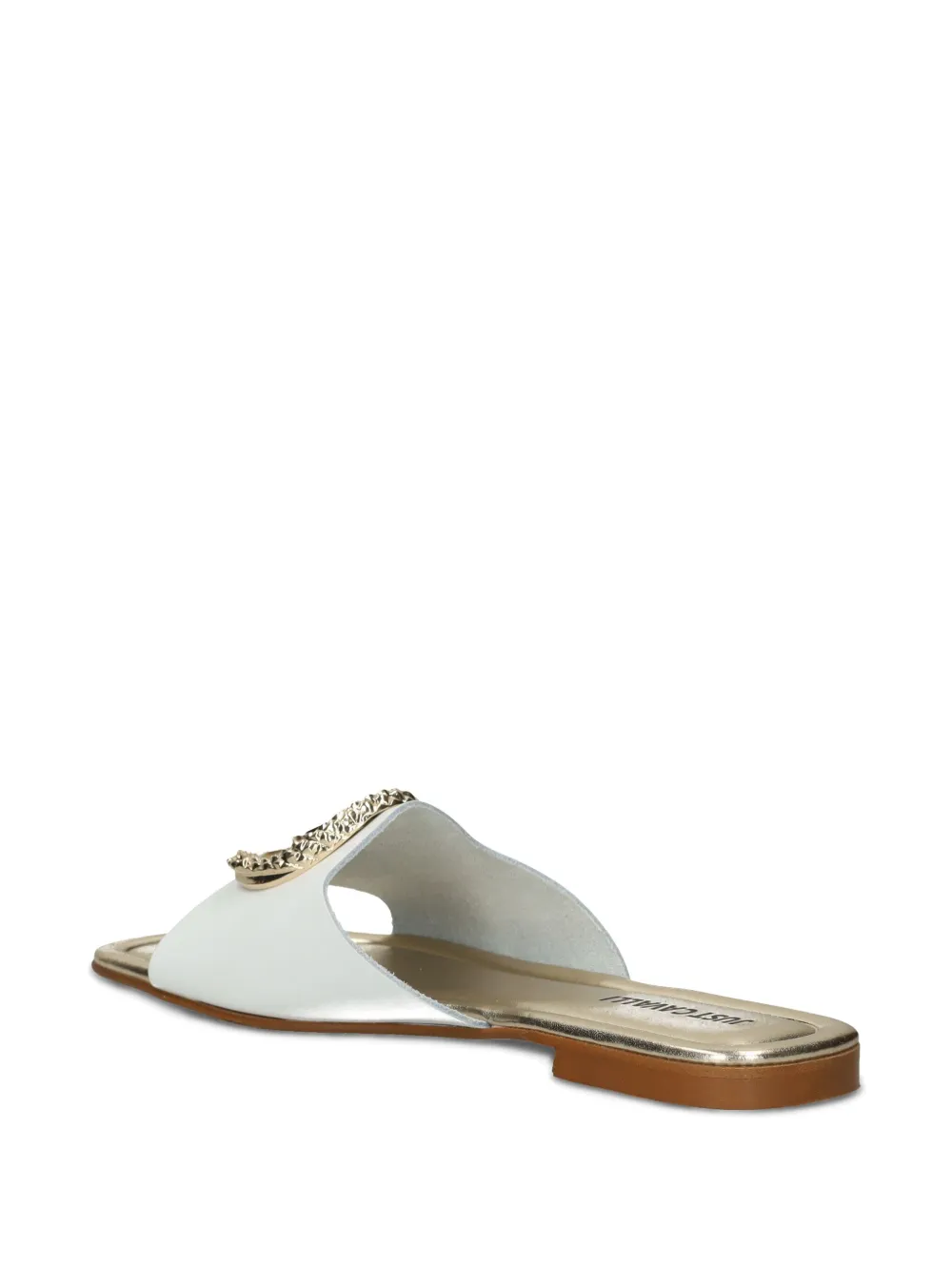 JUST CAVALLI EMBELLISHED SLIDE SANDALS